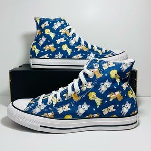 Converse actas High Tops Puppy Party Print White Navy Blue Sneaker Unisex New
